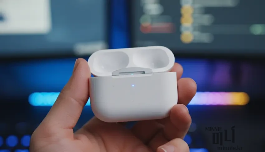 macOS 시스템 설정의 Bluetooth 메뉴에서 에어팟 프로가 연결된 기기 목록에 나타난 화면