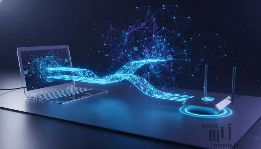 와이파이 보안을 위해 WPA3 설정과 채널 최적화를 진행하는 공유기 관리자 페이지 대시보드 이미지